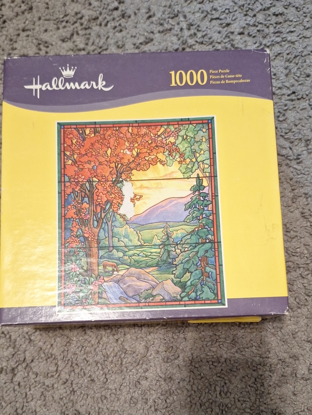 Hallmark Puzzle Box with Yellow and Purple Cover Art